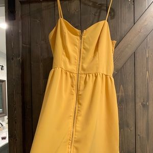 Spaghetti Strap Yellow Dress